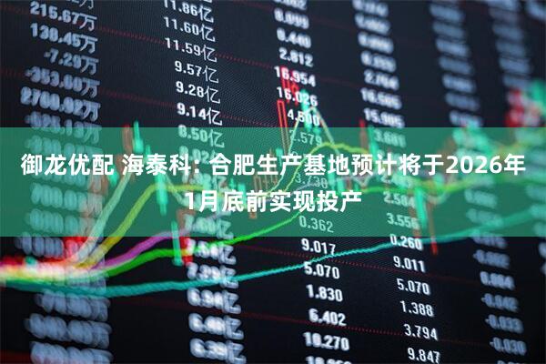 御龙优配 海泰科: 合肥生产基地预计将于2026年1月底前实现投产
