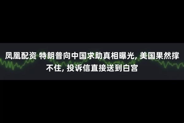凤凰配资 特朗普向中国求助真相曝光, 美国果然撑不住, 投诉信直接送到白宫